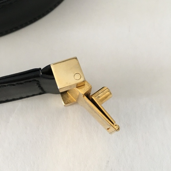 Gucci Black Leather Handbag 2 Way Straps 1980's Vintage - Picture 6 of 15